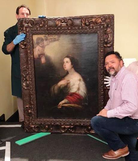 Pintura llamada "Santa Catalina" del pintor español Bartolomé Esteban Murillo, robada del Museo de Arte Decorativo “Firma y Odilo Estévez” de Rosario hace 30 años.