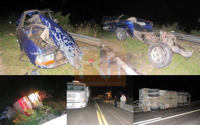 Dos muertos en un triple choque