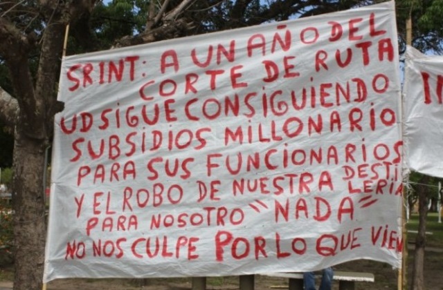 Protesta de obreros de la quiebra Welbers