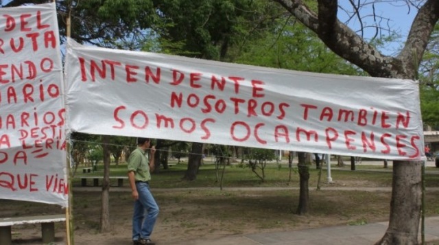 Protesta de obreros de la quiebra Welbers