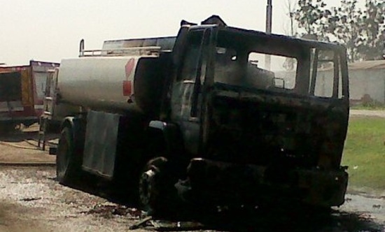 Incendio de un camión de combustible