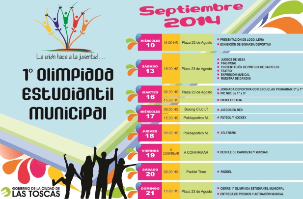 1º olimpiada estudiantil municipal en Las Toscas