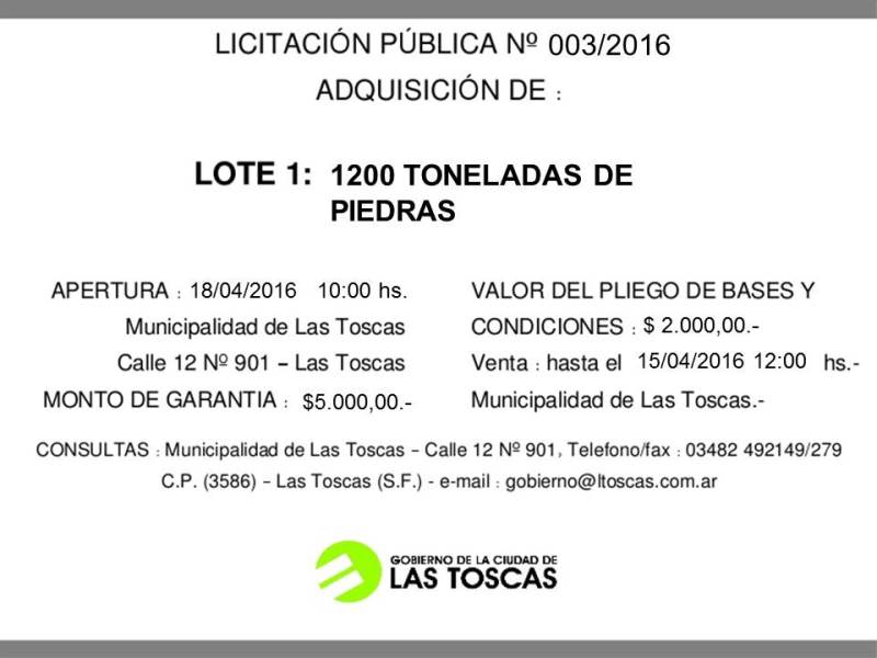Publicacion Lic 003 2016