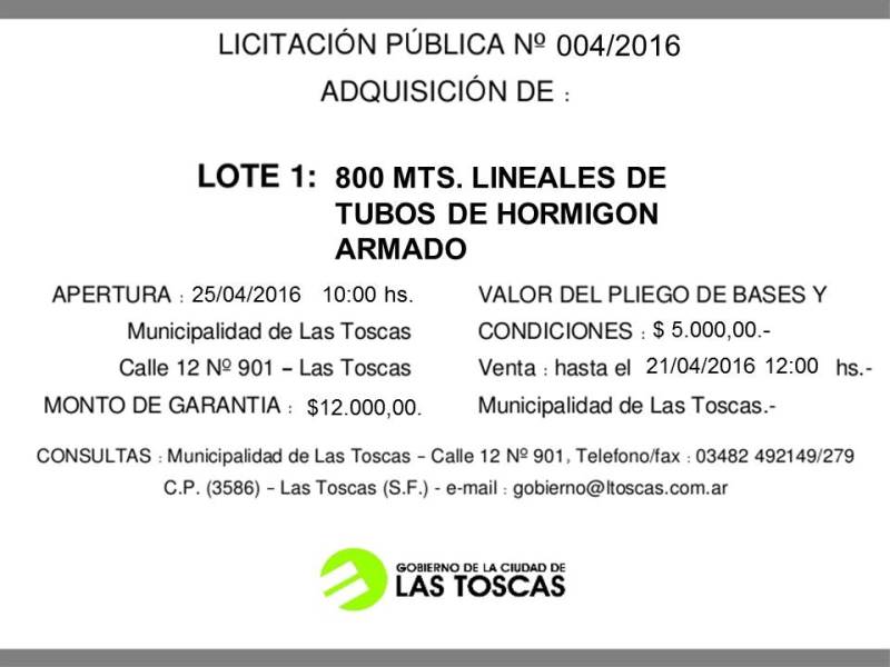 Publicacion Lic 004 2016