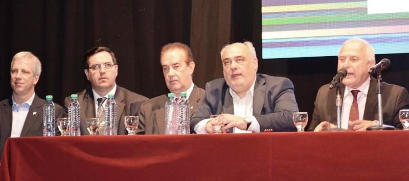 Orfilio Marcón en el encuentro que mantuvieron este viernes en la ciudad de Reconquista los gobernadores Miguel Lifschitz y  Ricardo Colombi. 