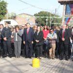 Las autoridades presente en el acto del 23 de agosto por el 137° aniversario de Las Toscas