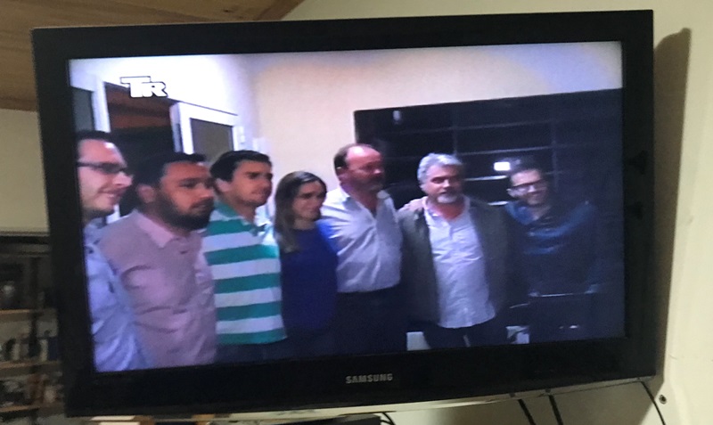 El saludo de Paduán, Marega y Ramírez a los ganadores Volkart y Castillo