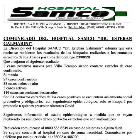 comunicado samco 27-08-20