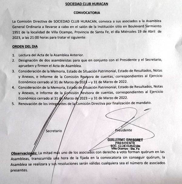 convocatoria