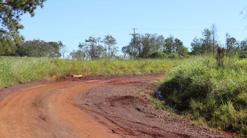 la zona de siembra de la soja, tierra colorada