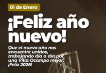 La Municipalidad de Villa Ocampo saluda a la comunidad por el Año Nuevo