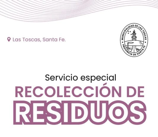 Las Toscas: Servicio especial de recolección de residuos