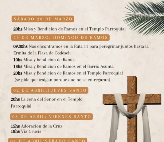 Las Toscas: Avisos de la Parroquia «Nuestra Señora de la Asunción»