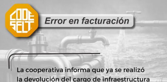 Las Toscas: CODESELT comunica devolución de cargo en el error de facturación