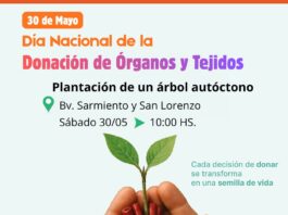 Villa Ocampo: Plantación de un árbol por el Día Nacional de donación de órganos y tejidos