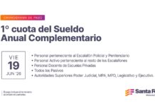 Cronograma de pago de la primera cuota del Sueldo Anual Complementario