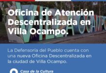 Villa Ocampo: La Defensoría del Pueblo recuerda los horarios de atención de su Oficina Descentralizada