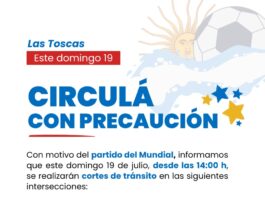 Las Toscas: Operativo de tránsito para la final del Mundial