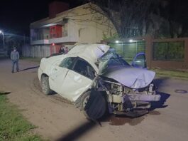 Villa Ocampo: Un joven de 18 años resultó herido tras perder el control de su automóvil