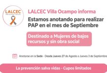 Villa Ocampo: LALCEC abrió la inscripción para realizar estudios PAP gratuitos en septiembre