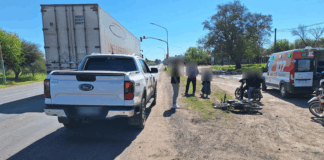 Las Toscas: Un motociclista fue trasladado al Samco tras un choque sobre la Ruta 11