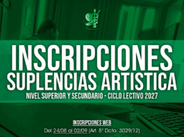 Están abiertas las inscripciones a suplencias de Educación Artística para el ciclo lectivo 2027