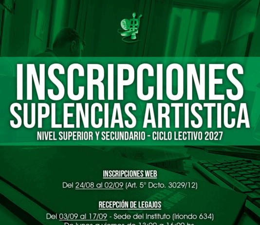 Están abiertas las inscripciones a suplencias de Educación Artística para el ciclo lectivo 2027