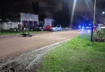 Villa Ocampo: Un motociclista fue trasladado al hospital tras un choque con una camioneta