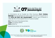 Villa Ocampo: Convocatoria al Acto inaugural de la 7.ª Feria del Libro del Jaaukanigás