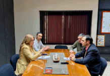 Villa Ocampo: El intendente Marega recibió a Claudia Giaccone en el Palacio Municipal