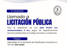 Las Toscas: Llamado a Licitación Pública Nacional Nº 003/2026