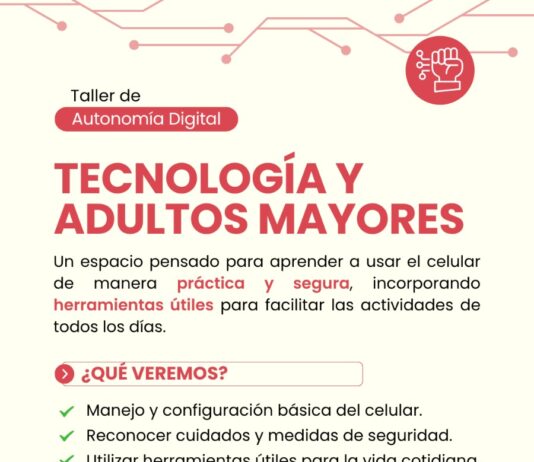 Las Toscas ofrecerá un taller de autonomía digital para adultos mayores