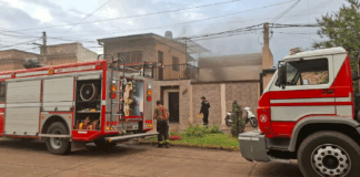 Villa Ocampo: Un incendio en una vivienda movilizó a Bomberos y al servicio de emergencias