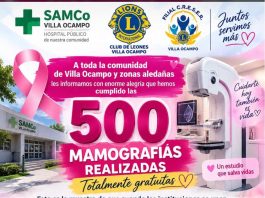 Villa Ocampo: Ya se realizaron 500 mamografís gratuitas en el SAMCO